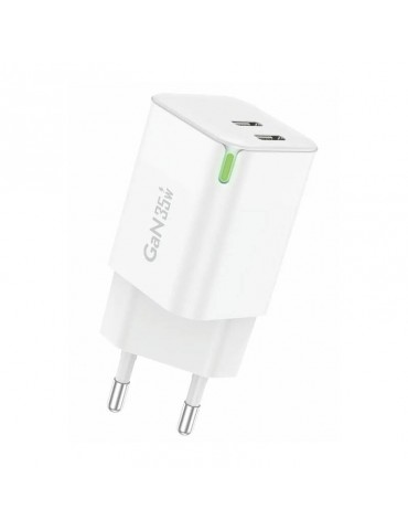 Wall charger Foneng GaN 35W 2x USB-C 2.4A (white)